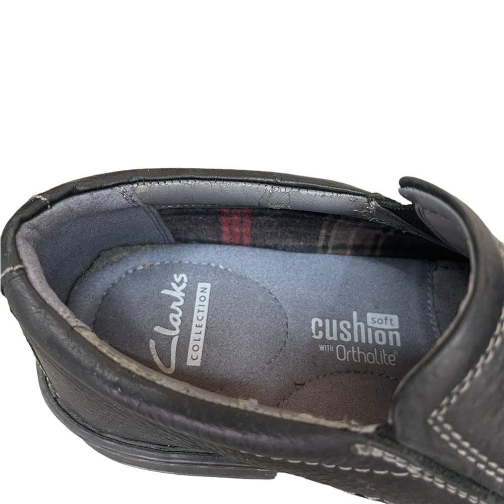 Clark's Collection Soft Cushion W/ Ortholite Black Slip On Shoes Men's Size 7M - Picture 6 of 10